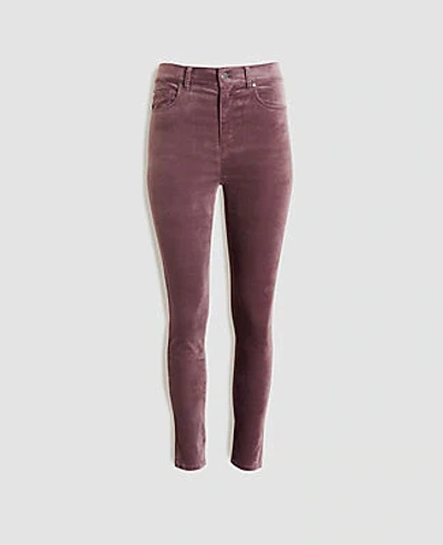 Shop Ann Taylor Velvet Sculpting Pocket High Rise Skinny Jeans In Toasted Taupe