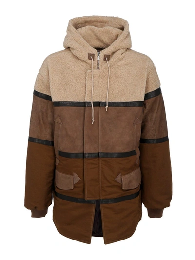 Shop Giorgio Brato Panelled Short Coat In Brown