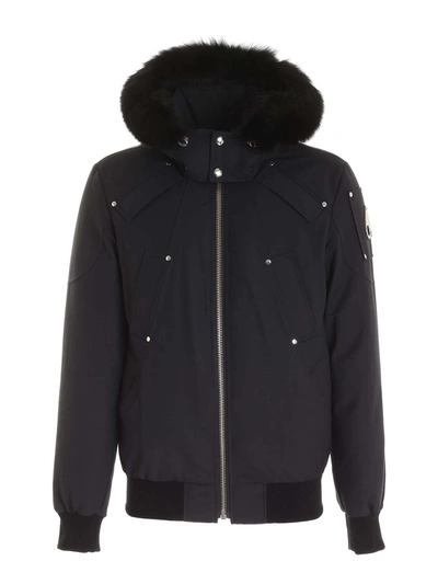 Shop Moose Knuckles Ballistic Bomber Jacket In Navy Blue