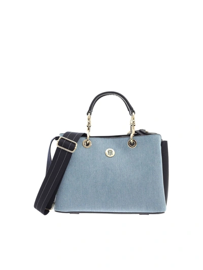 Tommy Hilfiger Satchel Th Core Denim Bag In Light Blue | ModeSens