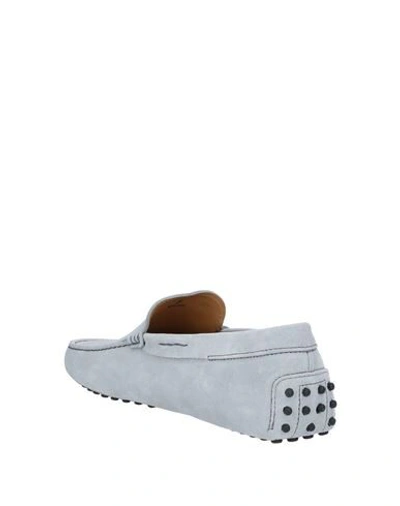 Shop Tod's Man Loafers Light Grey Size 9.5 Soft Leather