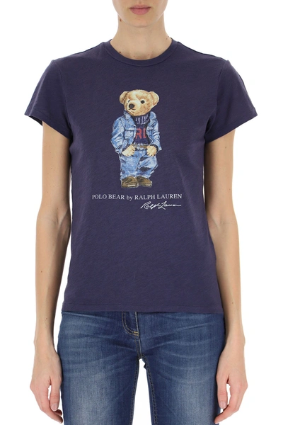 Shop Ralph Lauren Women's Blue Cotton T-shirt