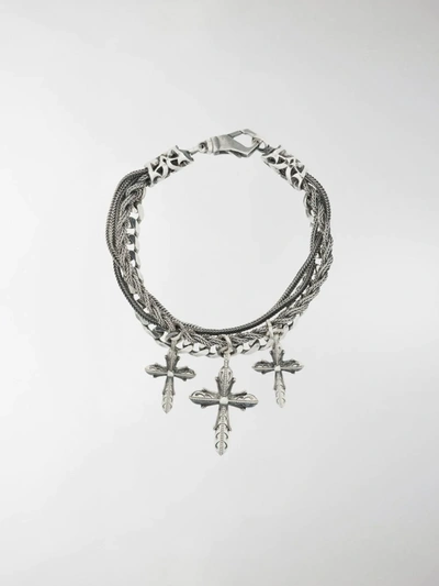 Shop Emanuele Bicocchi Layered Bracelet In Silver