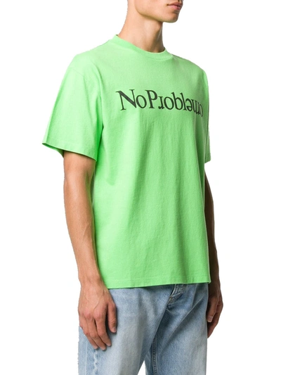 Shop Aries Arise Men's Green Cotton T-shirt