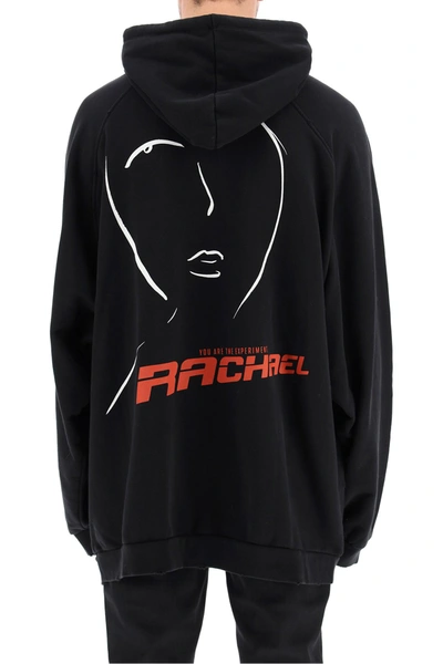 Raf Simons Distressed Life On Mars-print Hoodie In Black