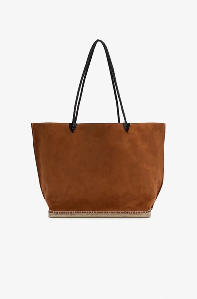 Shop Altuzarra 'espadrille' Tote Large In Brown