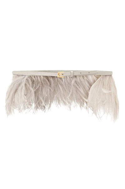 Shop Altuzarra 'feather' Belt In Grey