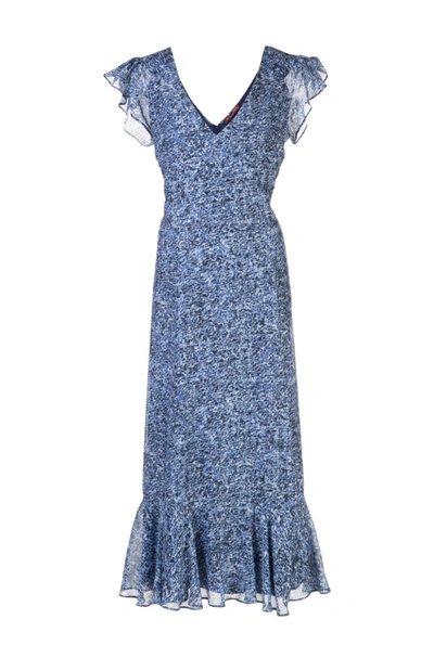 Shop Altuzarra 'sakura' Dress In Blue