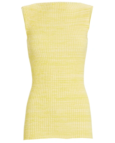Shop Anna Quan Sleeveless Boat Neck Knit Top In Yellow