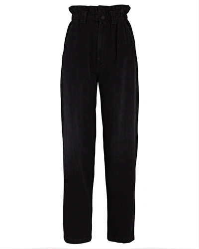 Shop Mother The Yoyo Ruffle Greaser Pants In Black
