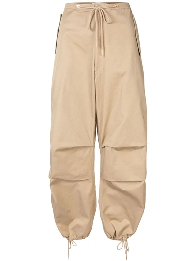 Shop Dion Lee Oversized Drawstring Trousers In Brown