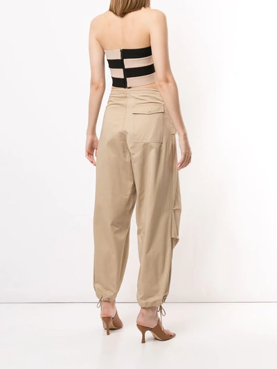 Shop Dion Lee Oversized Drawstring Trousers In Brown