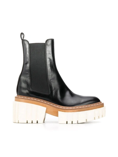 Shop Stella Mccartney Boots With Grooved Sole In Black