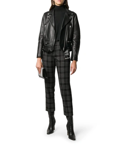 Shop Alexander Mcqueen Check Cropped Trousers In Black