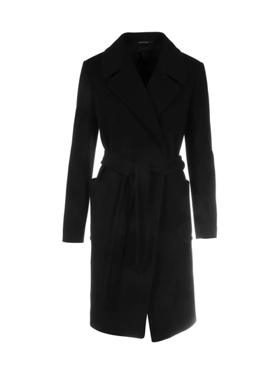 Shop Tagliatore Coat With Belt Dolly In Black