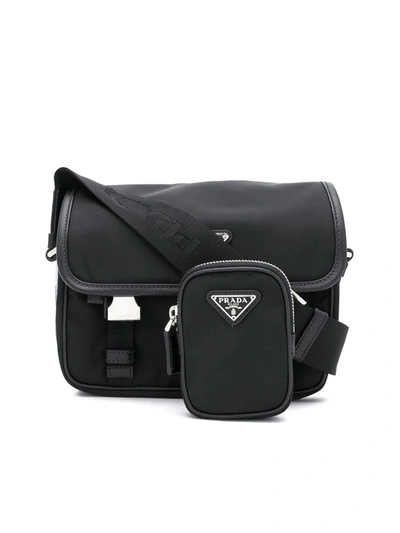 Shop Prada Crossbody Messenger Bag In Black