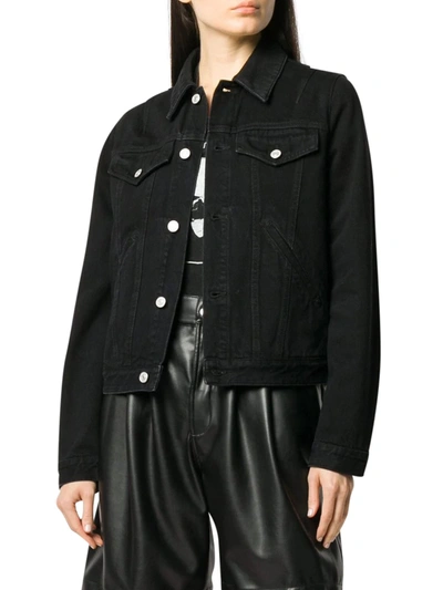 Shop Givenchy Denim Jacket With Logo In Black