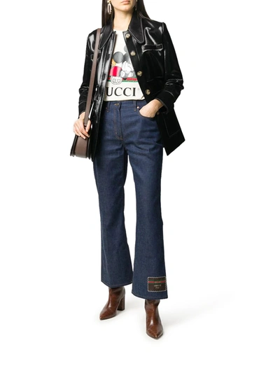 Shop Gucci Denim Trousers With  Boutique In Blue