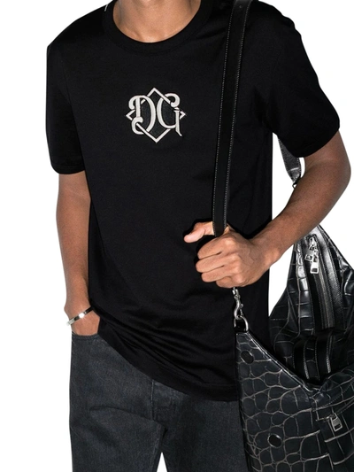 Shop Dolce & Gabbana Dg Logo Patch T-shirt In Black