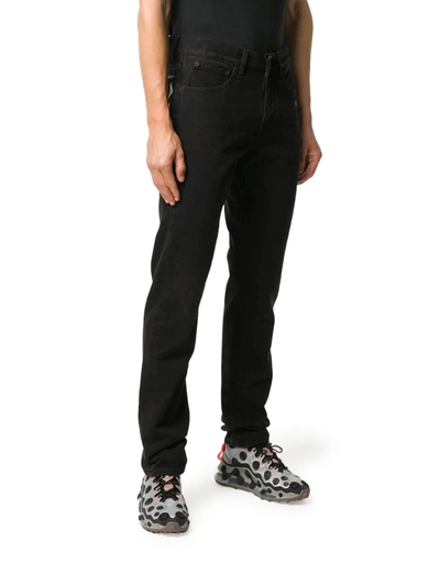 Shop Off-white Diag Pocket Slim-fit Jeans In Black