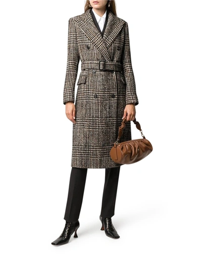 Shop Tagliatore Double-breasted Coat With Belt In Black