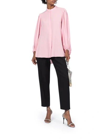 Alexander Mcqueen Pink Draped Sleeve Blouse In Pink & Purple