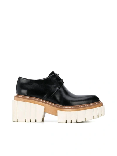 Shop Stella Mccartney Elyse Lace-ups With Raised Sole In Black