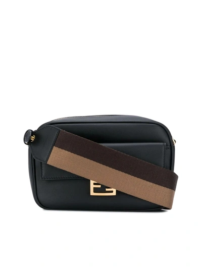 Shop Fendi Embellished Crossbody Bag In Black