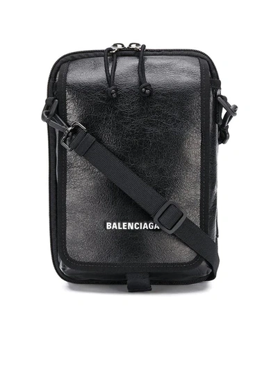 Shop Balenciaga Explorer Crossbody Pouch In Black