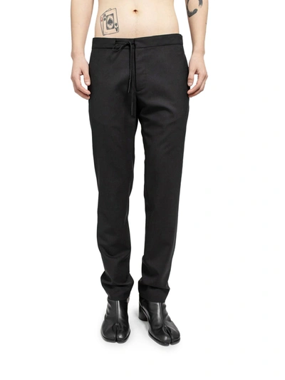 Shop Maison Margiela Four Stitch Detail Tailored Trousers In Black