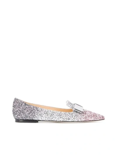 Shop Jimmy Choo Gala Flats In Pink & Purple