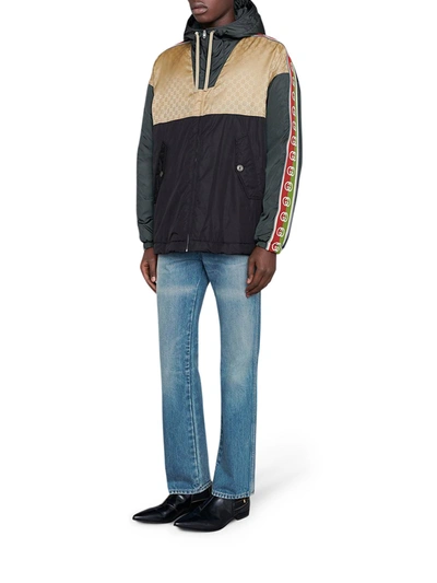 Shop Gucci Gg Jacquard Nylon Jacket In Multicolour
