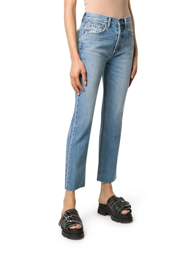 Shop Boyish Gilda Cropped Jeans In Blue