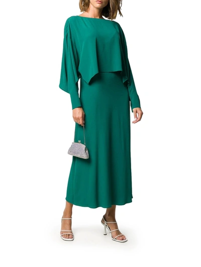 Shop Erika Cavallini Layered-look Maxi Dress In Green