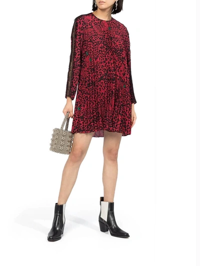 Shop Red Valentino Leopard Print Swing Dress In Red