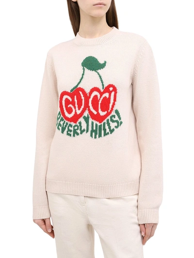 Shop Gucci Logo Sweater In White