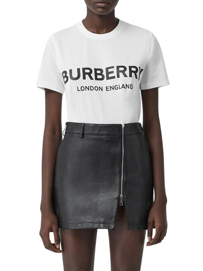 Shop Burberry Logo Tshirt In White