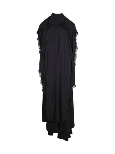 Shop Balenciaga Long Asymmetrical Dress In Black