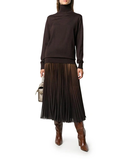 Shop Dolce & Gabbana Ombré Pleated Midi Skirt In Multicolour