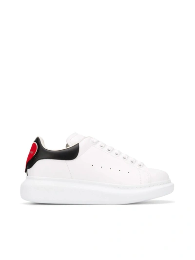 Shop Alexander Mcqueen Oversized Heart Patch Sneakers In White