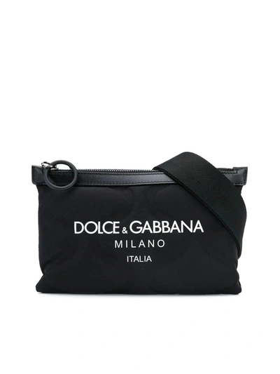 Shop Dolce & Gabbana Padded Zip-up Shoulder Bag In Black