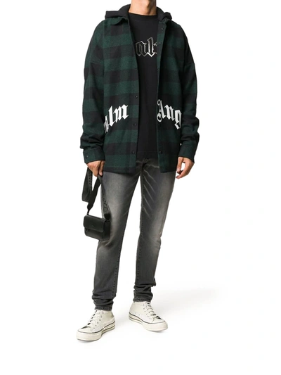 Shop Palm Angels Plaid Jacket In Green