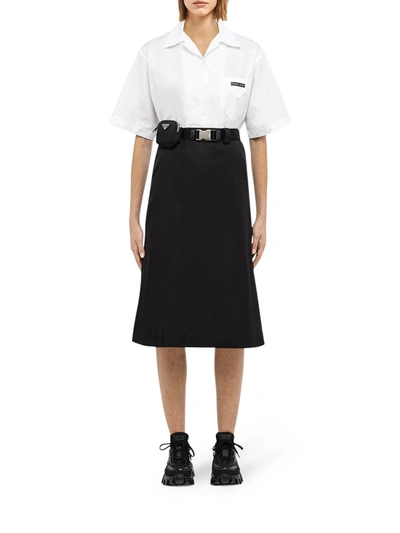 Shop Prada Re-nylon Gabardine Skirt In Black