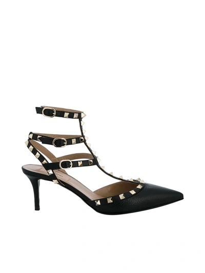 Shop Valentino Rockstud Heeled Pumps In Black