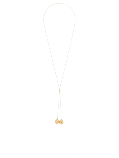 Shop Bottega Veneta Sphere Drop-pendant Long Necklace In Metallic