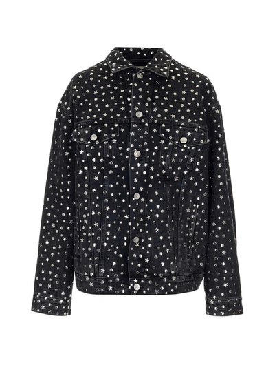 Shop Balenciaga Star Studded Jacket In Black