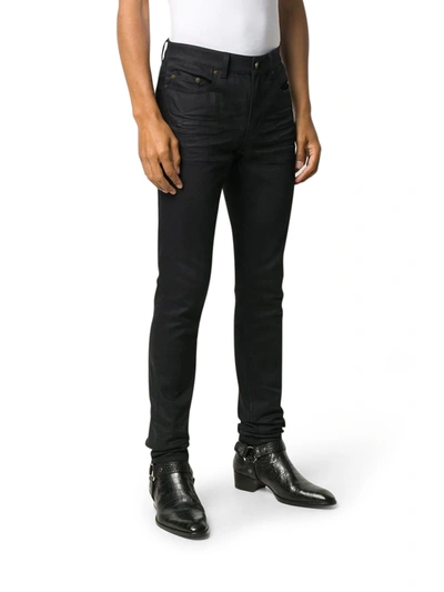 Shop Saint Laurent Stretch-fit Skinny Jeans In Black