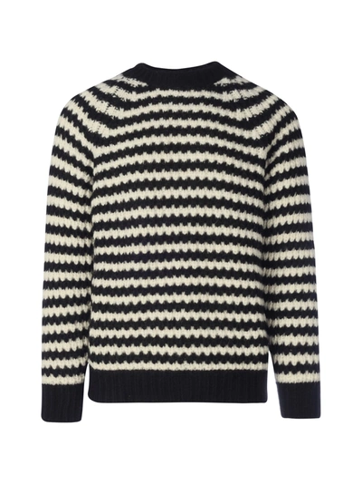 Shop Roberto Collina Striped Sweater In Black