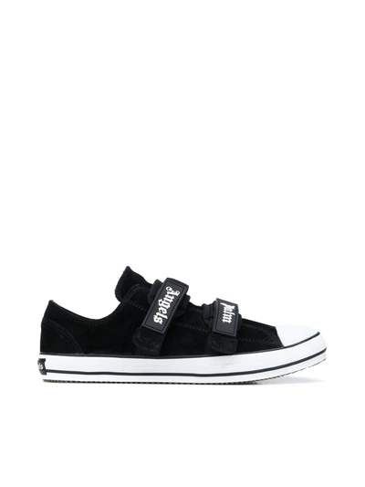Shop Palm Angels Touch-strap Low-top Sneakers In Black