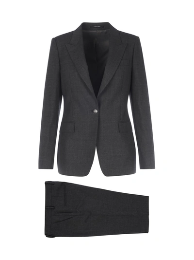 Shop Tagliatore Two-piece Grey Suit